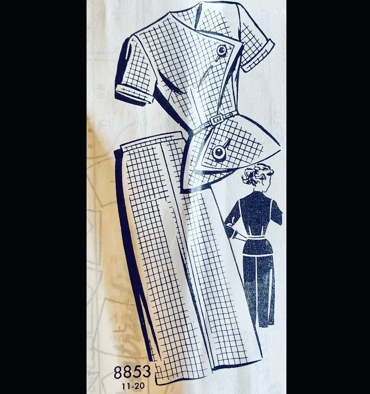 Mail Order 9410 B32, Peplum Dress Pattern, Pencil Skirt Sewing Petite 50S 1950S Patterns