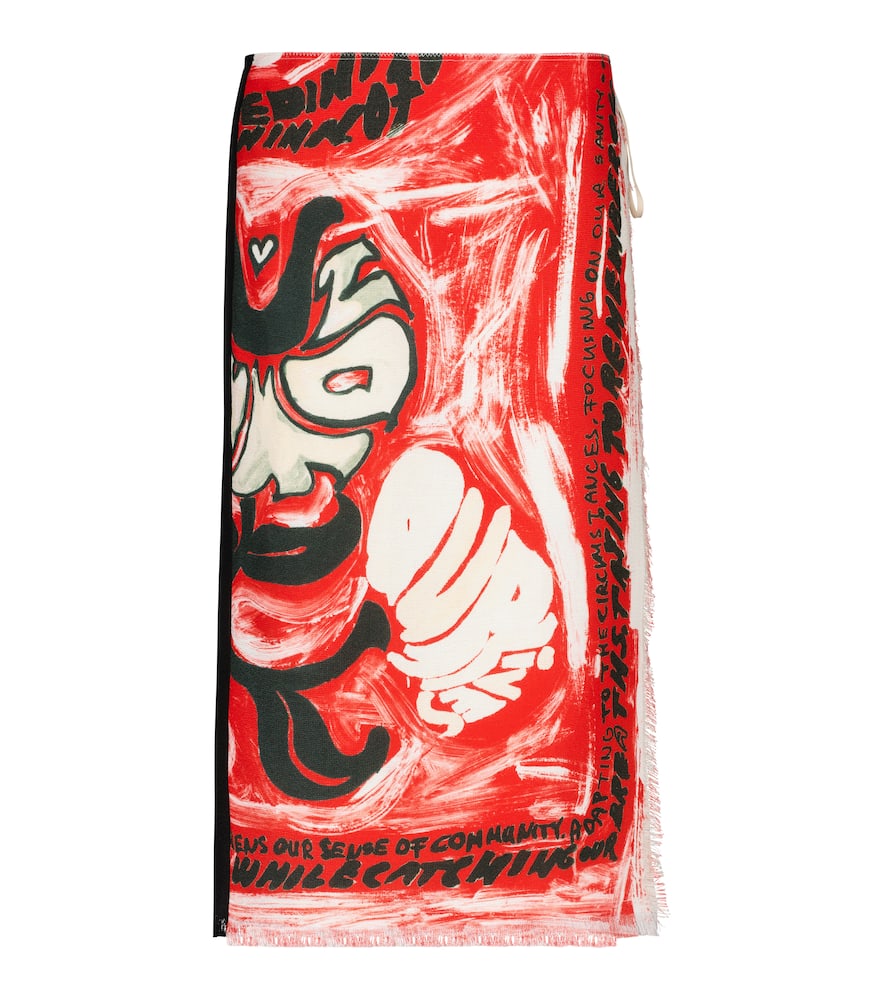 Marni Printed wrap skirt