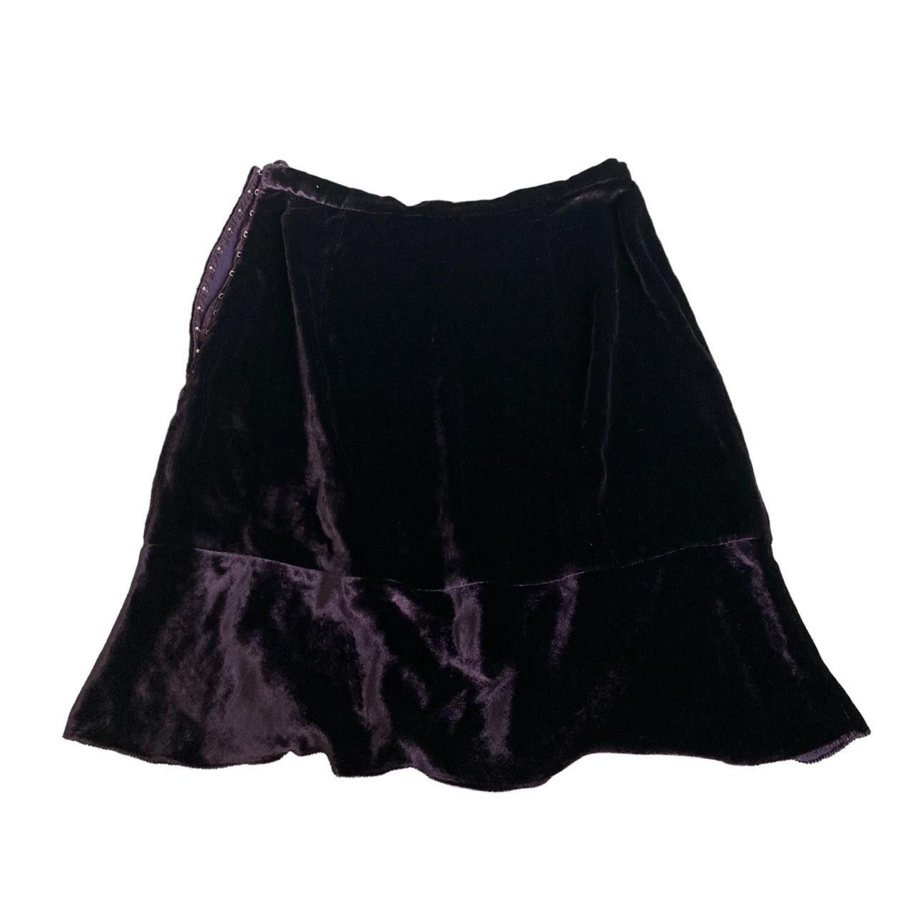 Miu Miu F/w1997 Deep Purple Velvet Skater Mini Skirt, Women's (Size 26)