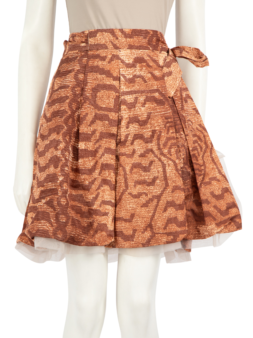 Miu Miu Tiger Print Pleated Mini Wrap Skirt