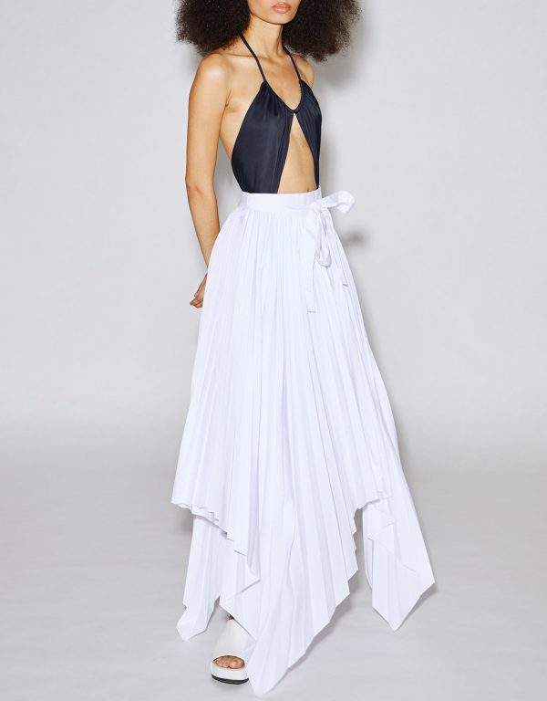 Rosetta Getty Pleated Apron Wrap Skirt - 0