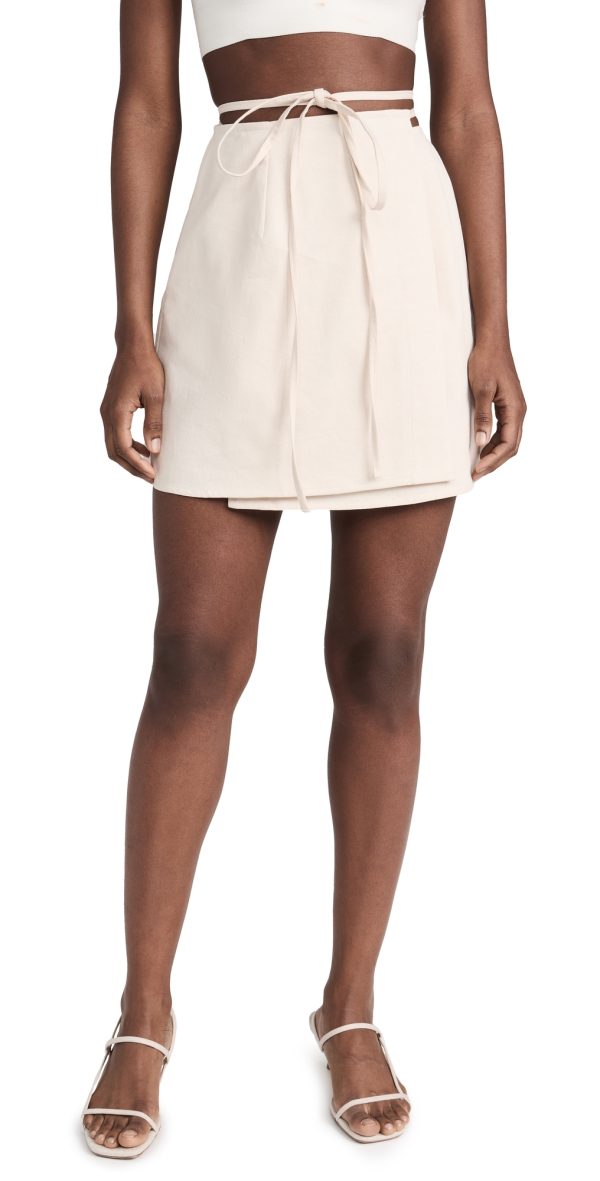 SELFI Mini Wrap Skirt White L
