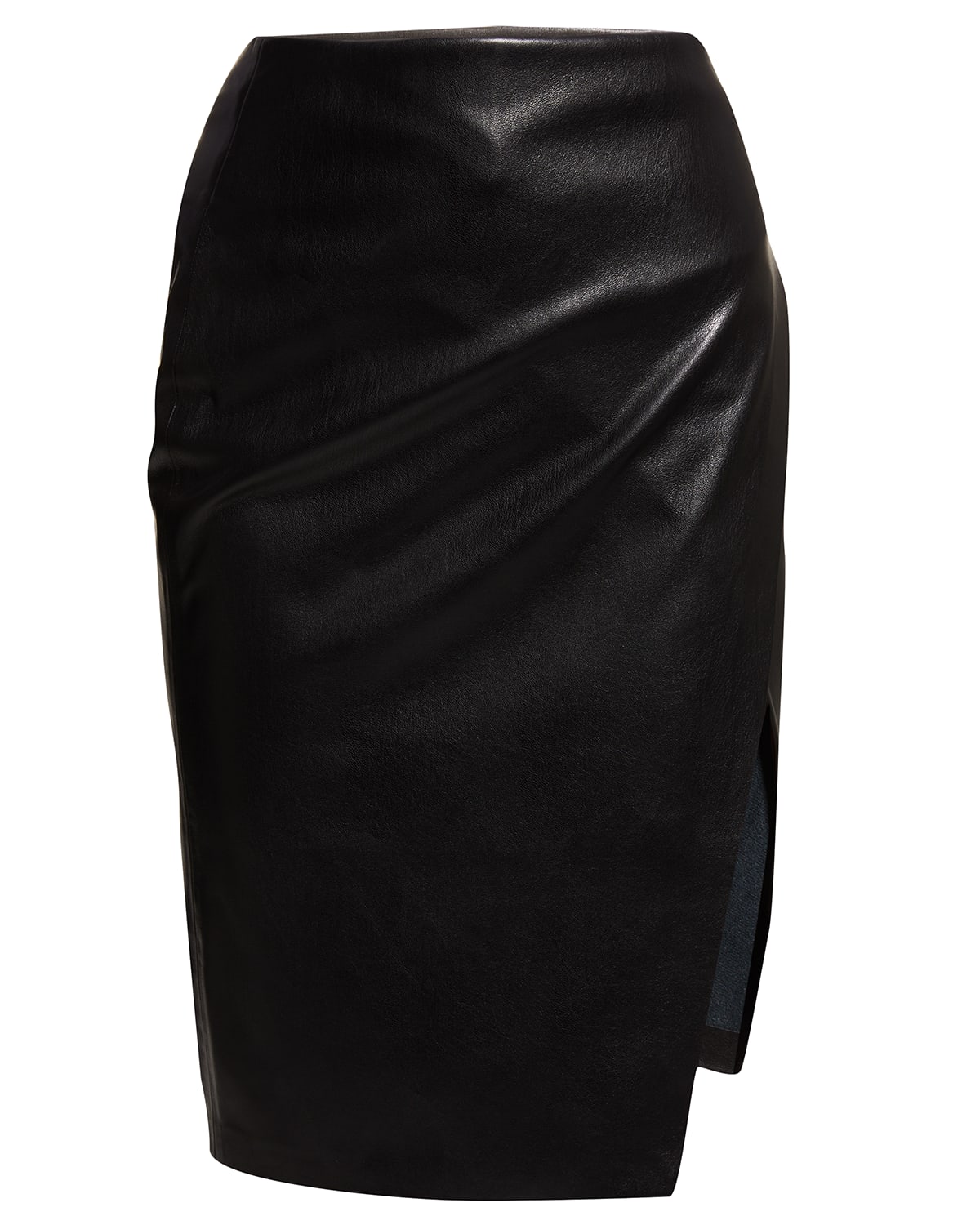 Siobhan Vegan Leather Knee-Length Wrap Skirt