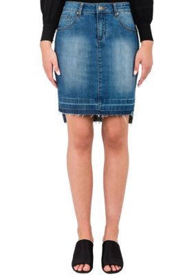 Standards and Practices Women's High-Low Released Hem Denim Mini Skirt, 26