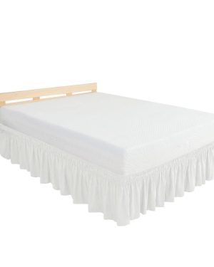 Subrtex Elegant Soft Replaceable Wrap Around Ruffled Bed Skirt(Queen, White) | SBTCQ001W0Q