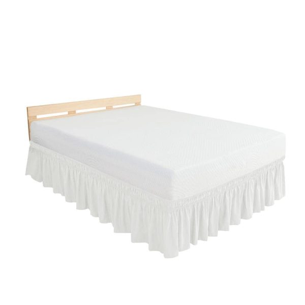 Subrtex Elegant Soft Replaceable Wrap Around Ruffled Bed Skirt(Queen, White) | SBTCQ001W0Q