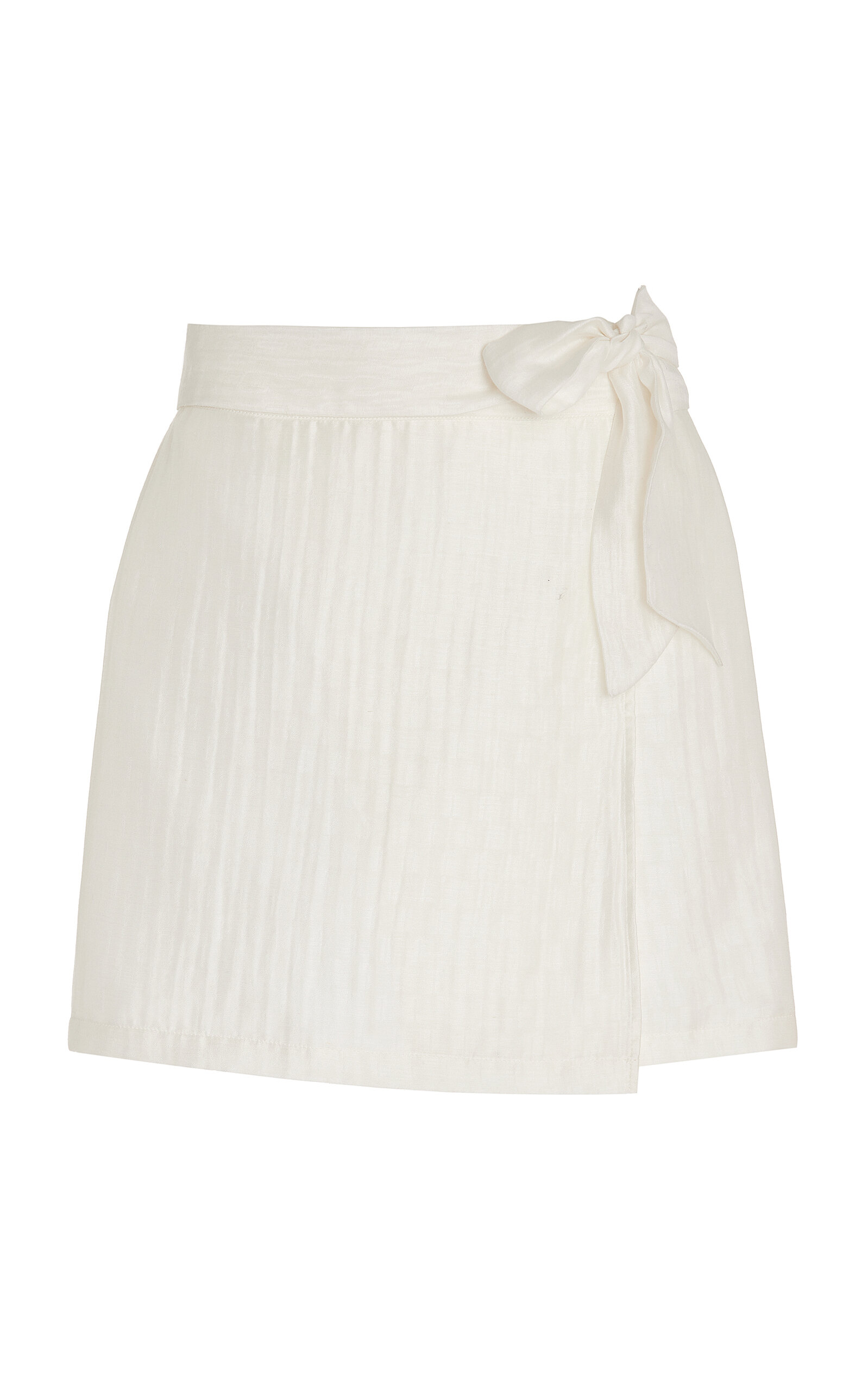 USISI SISTER - Stephanie Linen-Blend Mini Wrap Skirt - White - L - Moda Operandi