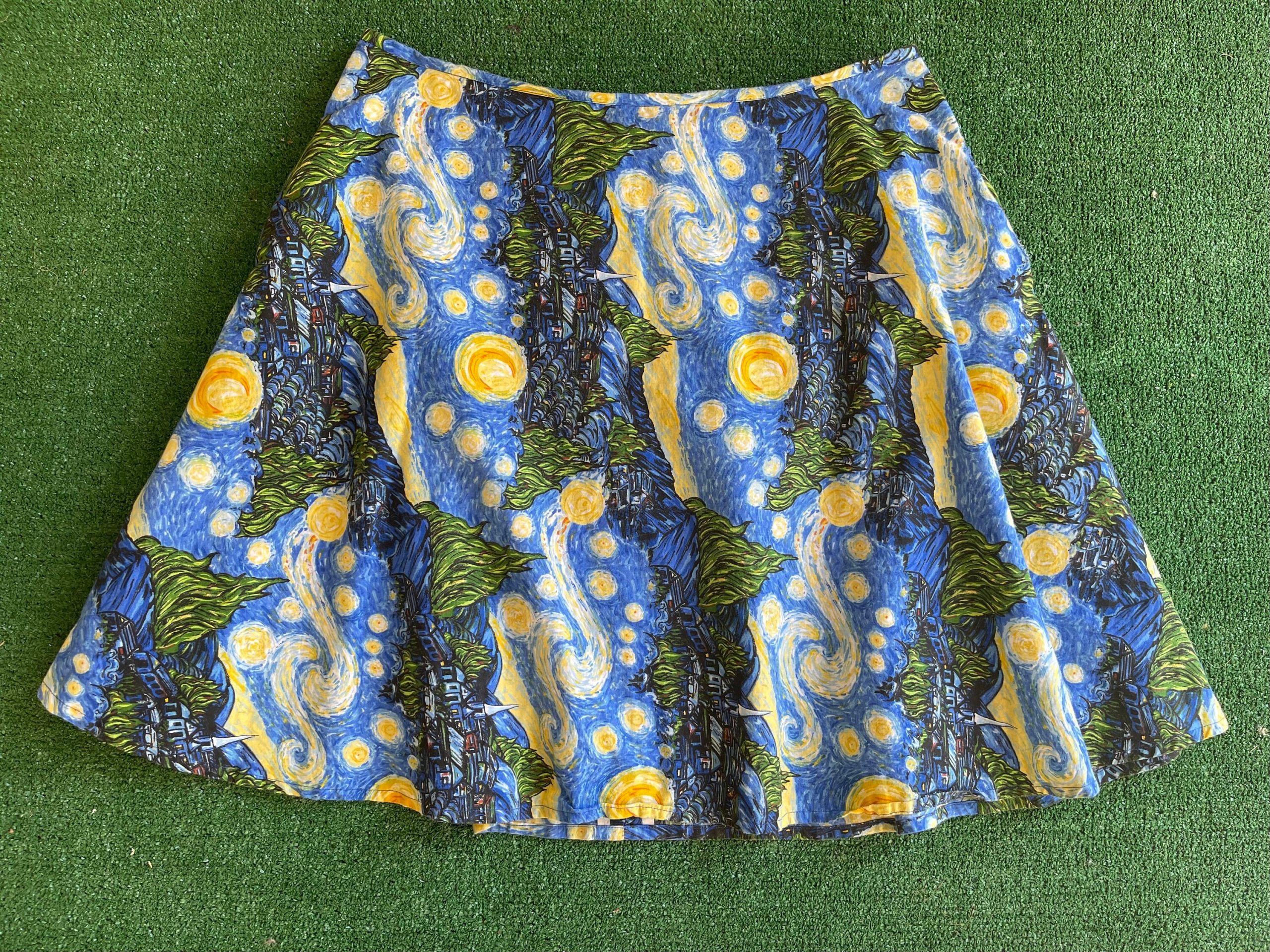 Van Gogh Skirt, The Starry Night Skater & Circle Size Large