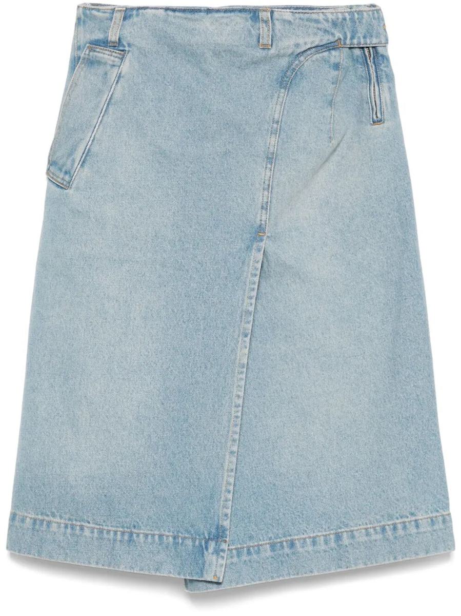 Victoria Beckham Denim Wrap Detail Skirt Clothing