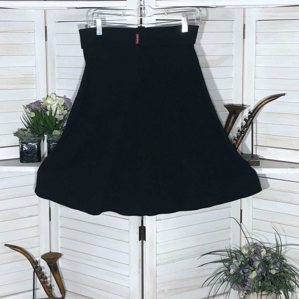 Vintage 90's Full Swing Black Folded Waist Skater Mini Skirt Size M, Women's