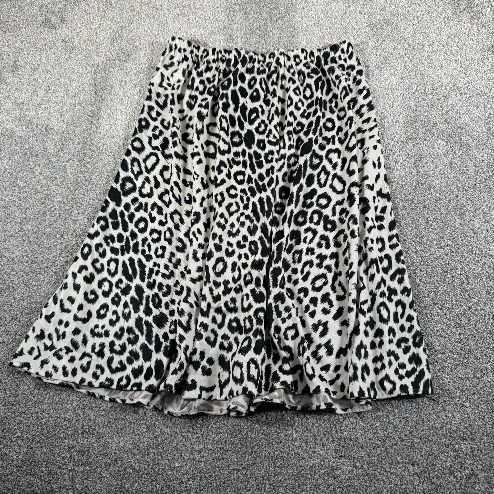 Vintage Skirt Size 16 Petite Skater Flowy Leopard Print 90S, Women's