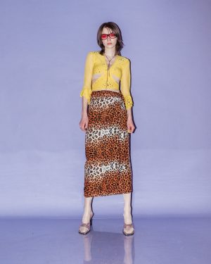 Vintage Y2K Wrap-Around Long Skirt in Leopard Print