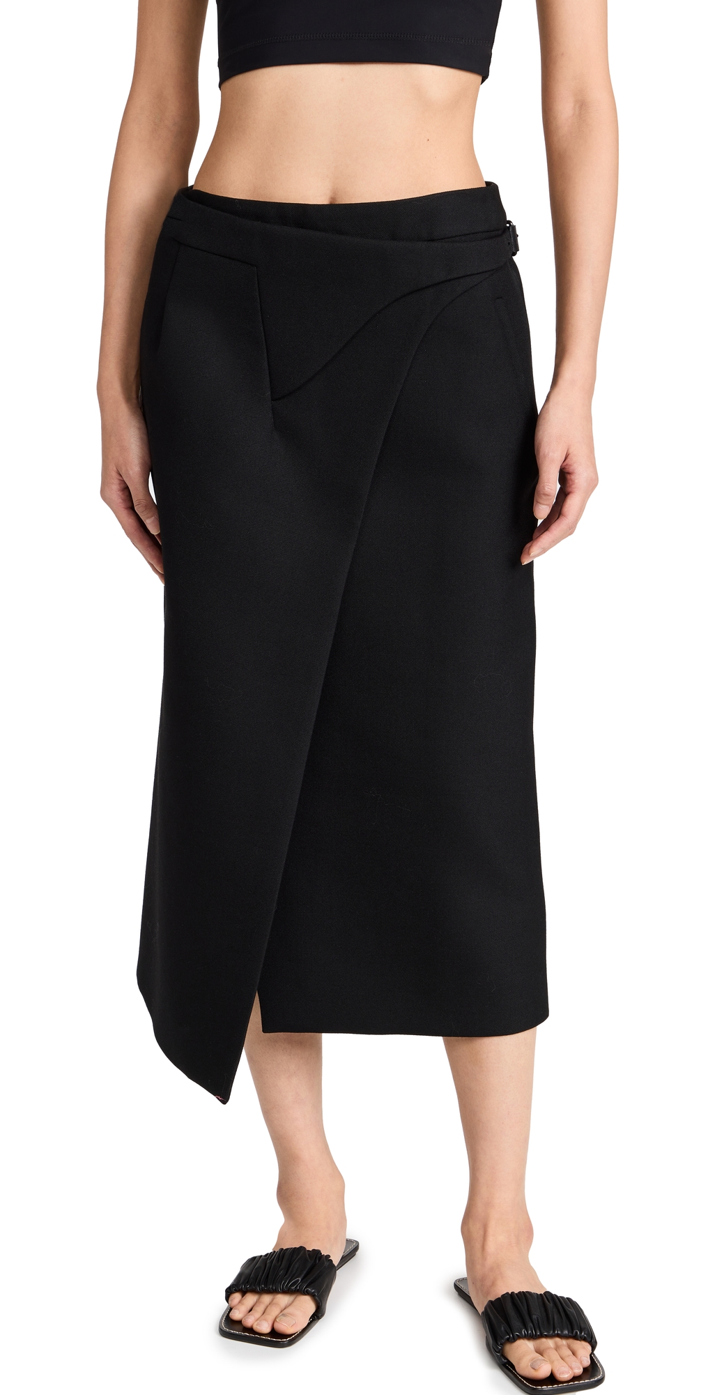 WARDROBE. NYC Wrap Skirt Midi Black S