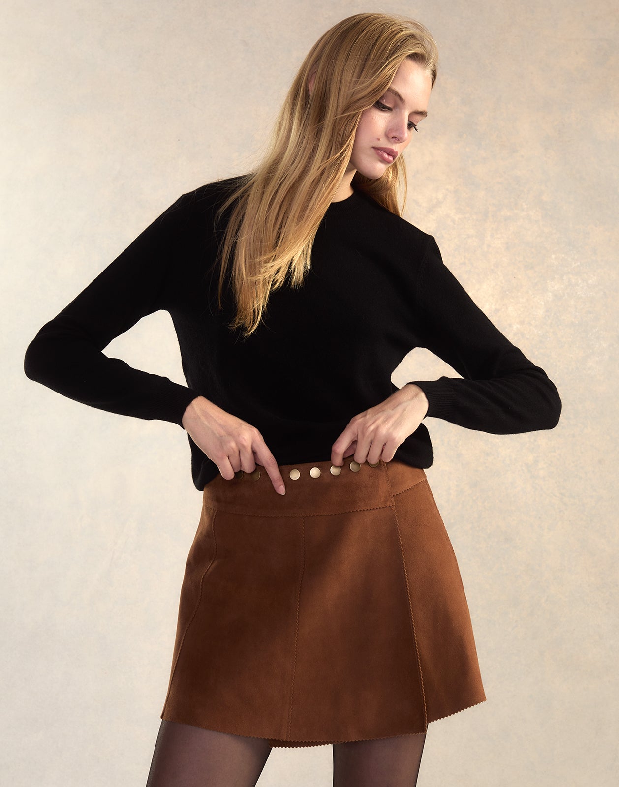 Westward Suede Wrap Skirt