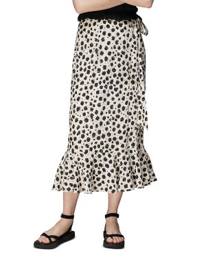 Whistles Brushed Dalmation Wrap Skirt