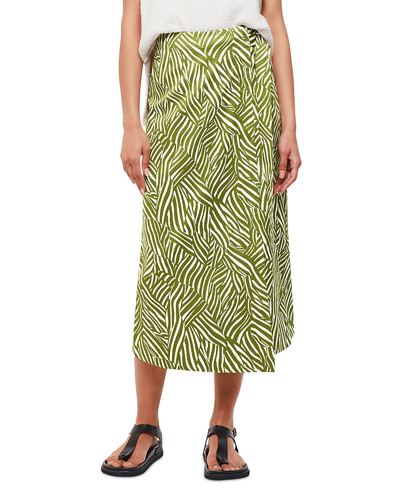 Whistles Linear Leaf Wrap Midi Skirt