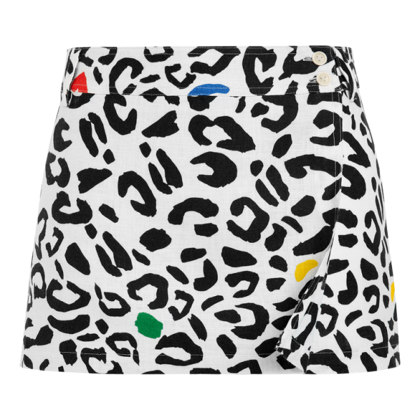 Women Wrap Skirt Leopard - Vilebrequin X Jcc+ - Limited Edition - Skirt - Claire - White - Size M - Vilebrequin