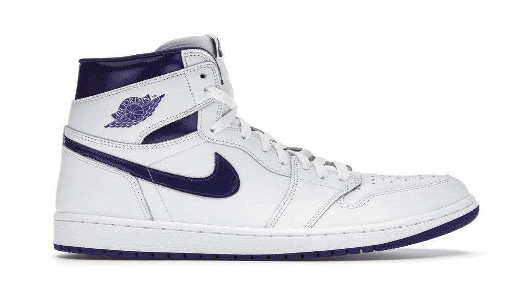 1 Retro High Court Purple (W) Shoes in White, Women's (Size 11.5)