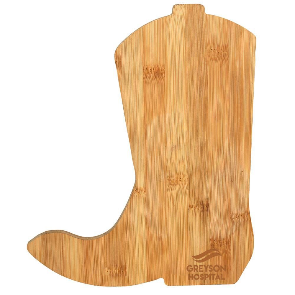 100 Cowboy Boot Bamboo Cutting Board - Laser-Engraved Personalization Available