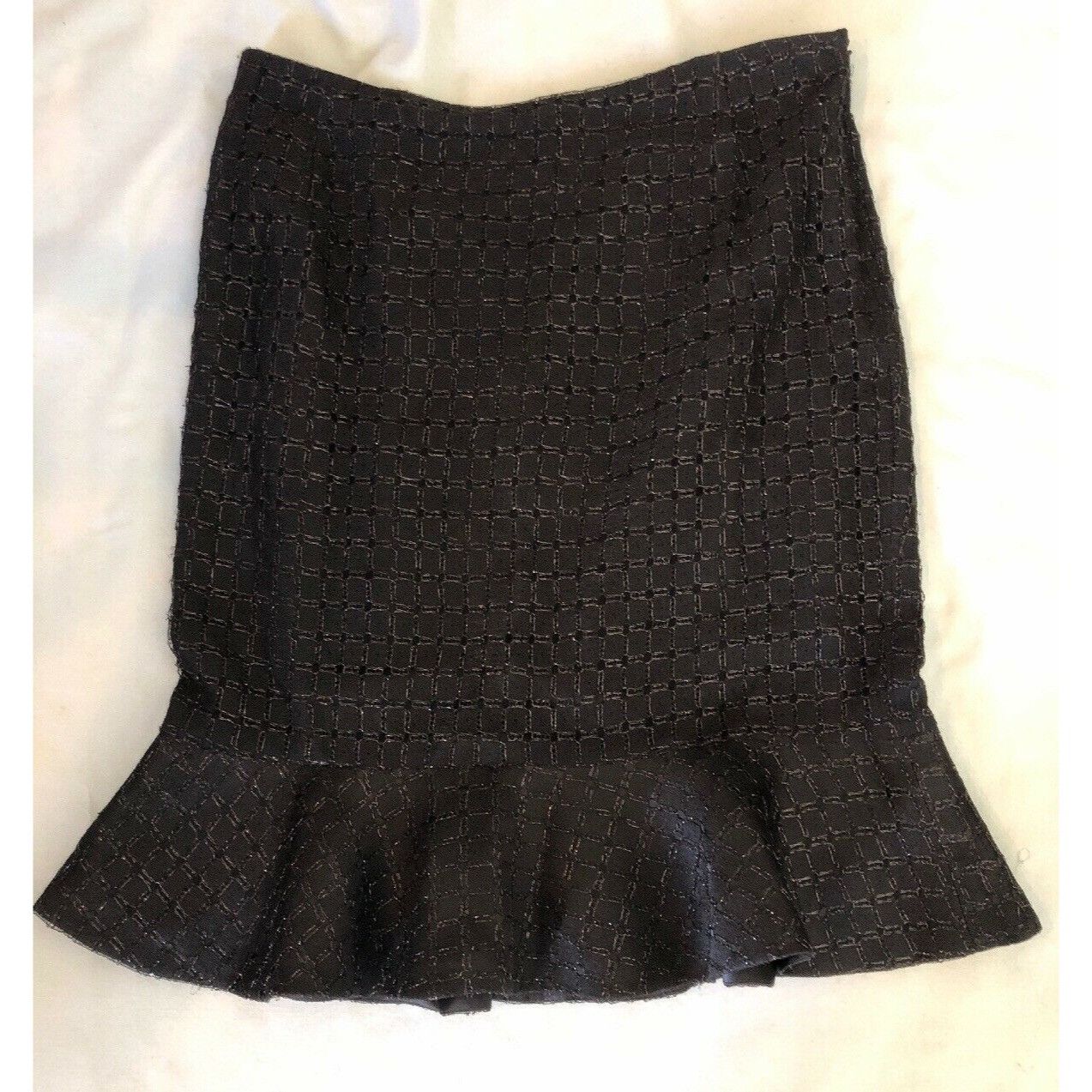 $1200 Carolina Herrera New York 8 Black Skirt Tulip Party Ev, Women's (Size 30)