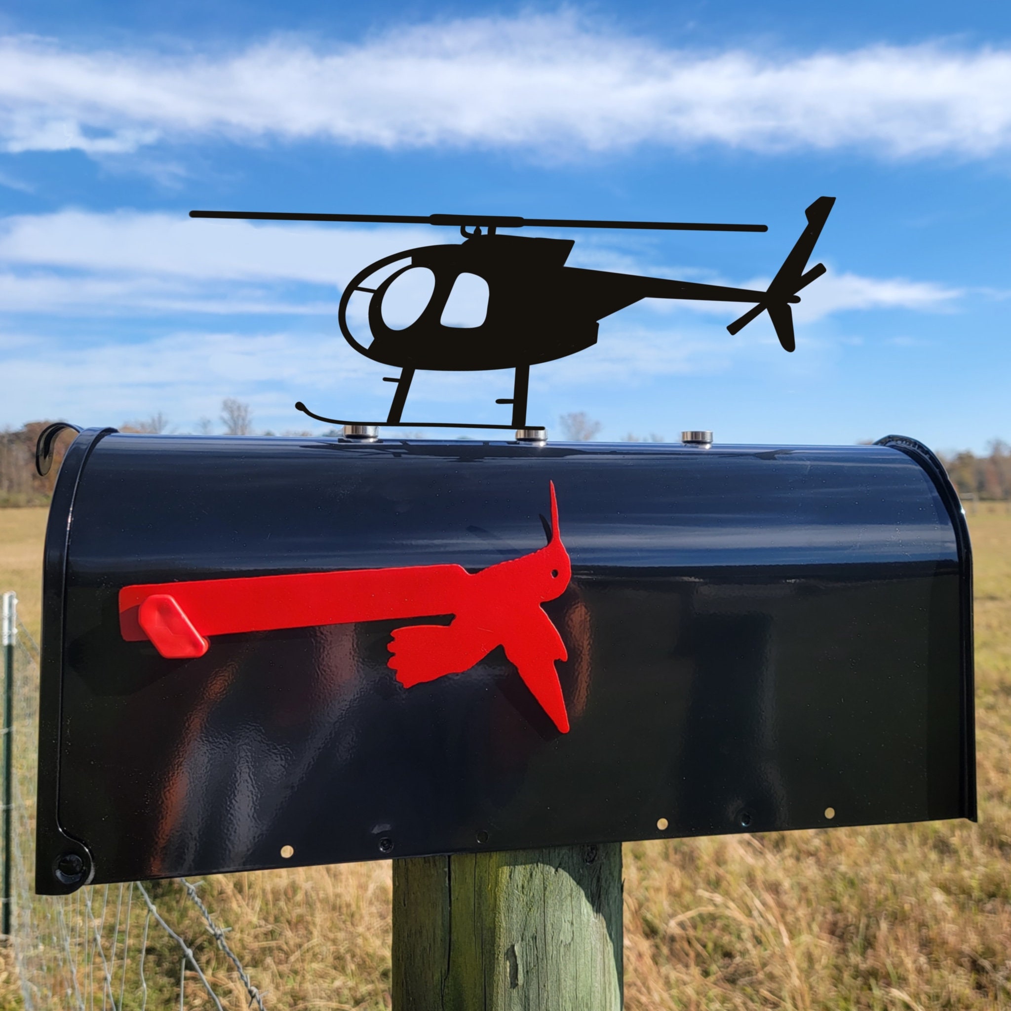 160Th Mh-6 Little Bird Mailbox Topper, Nightstalker, Powder Coated, Army Aviation, Helicopters, Military, Helicopters