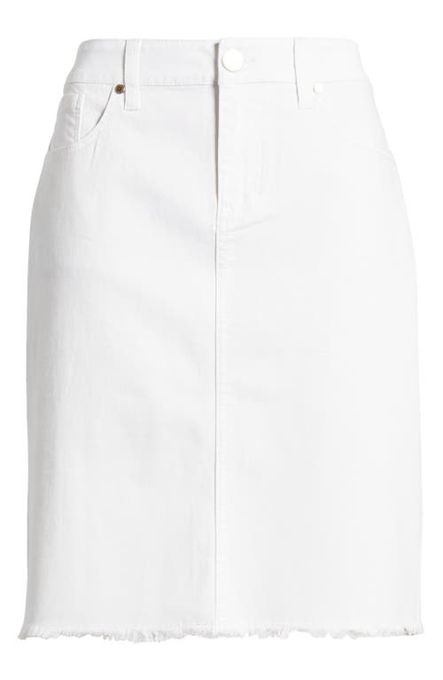 1822 Denim Frayed Hem Denim Skirt in White at Nordstrom, Size 6