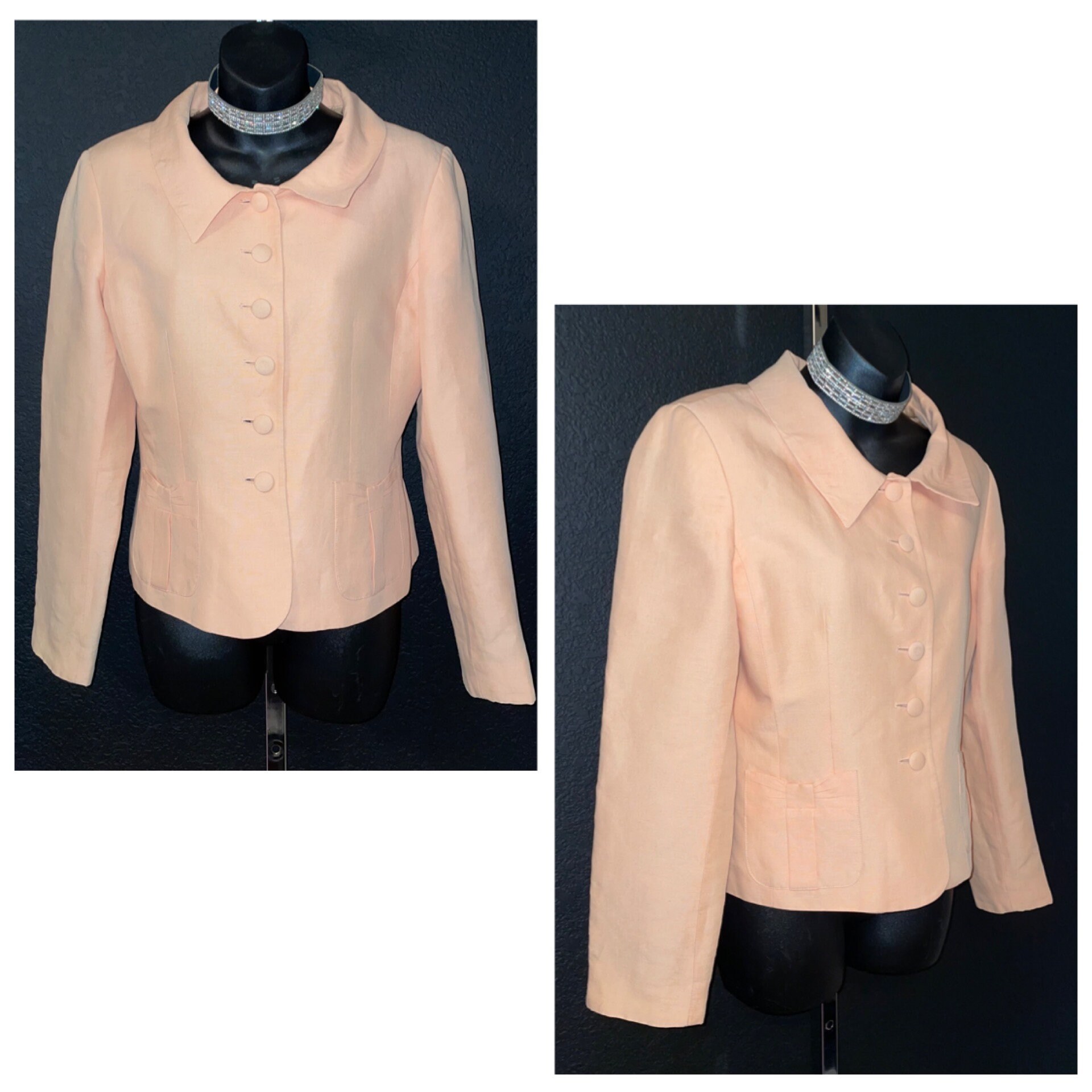 1980-90's Darling Vintage Casual Corner Fully Lined Peachy Pink Blazer/Suit Jacket 8
