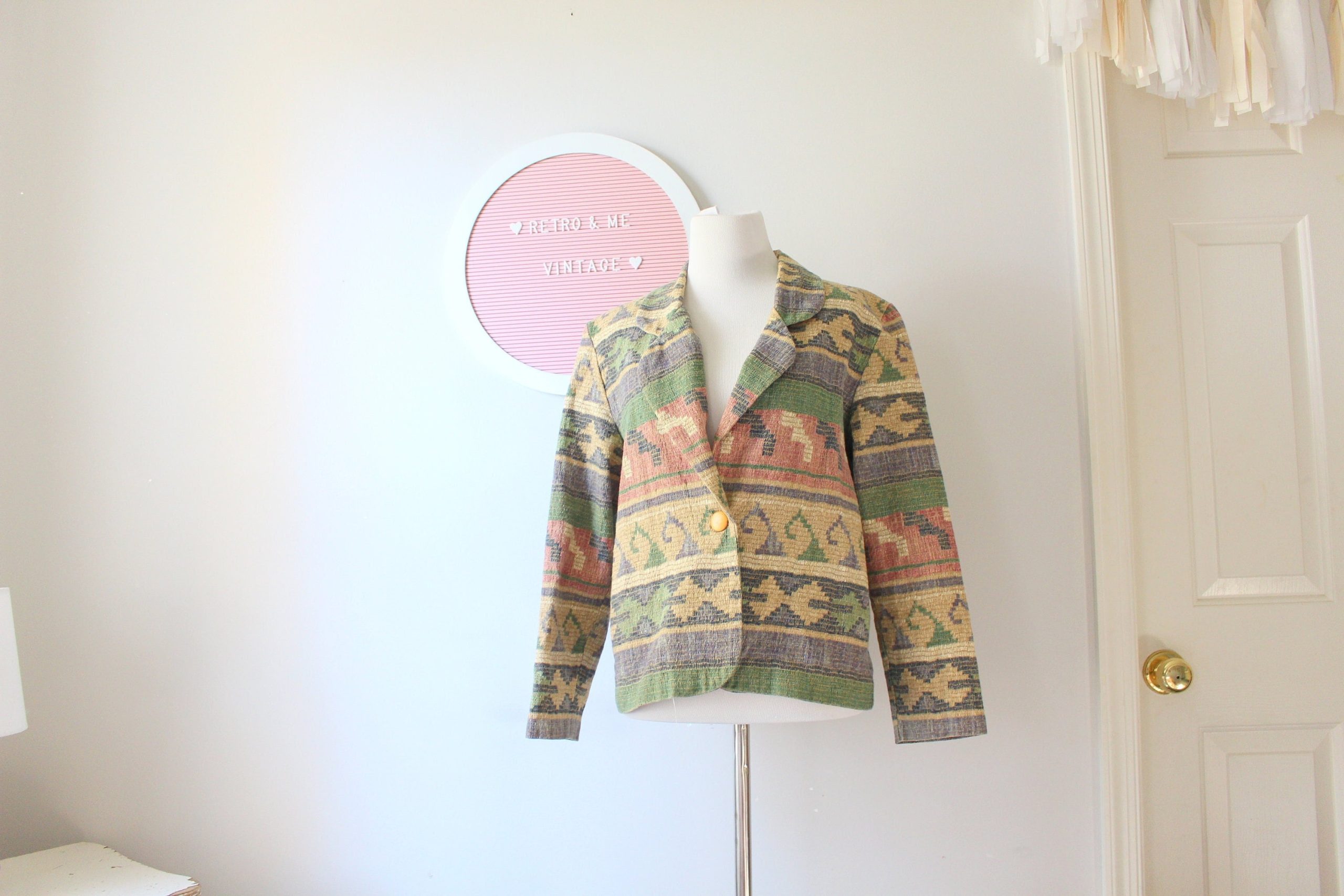 1980S Floral Blazer Jacket...size Large. Pink. Colorful. Bright. Retro. 1980S. Rad. Fun. Floral. Womens. Business. Pastel. Easter. Xlarge
