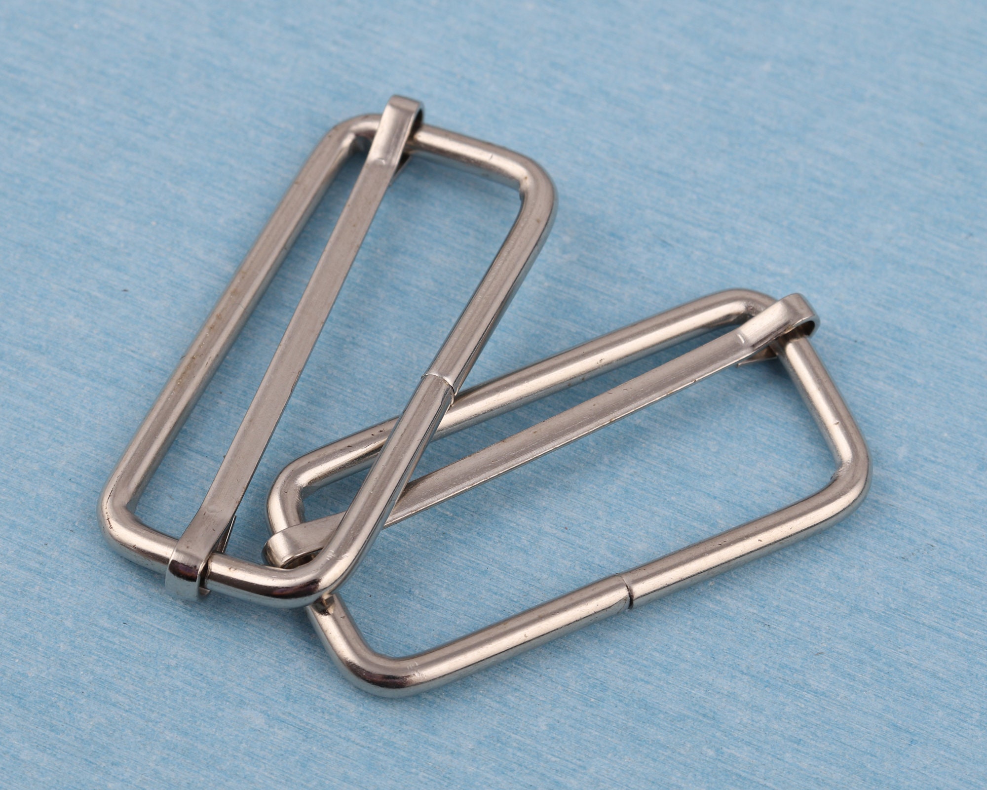 2" Metal Belt Buckle, 51mm Inner Silver Slider Buckle, Tri-Glide Rectangle Sliders Strap Adjustable Pin Buckle For Bag Webbing Accessory