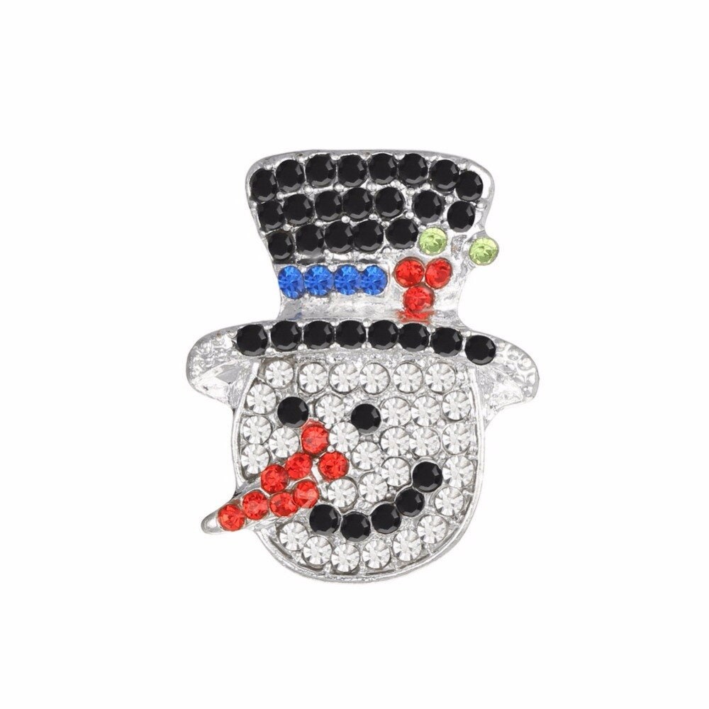 2 Pc. Rhinestone Snowman Slider, Top Hat Button Eye's Carrot Nose, Christmas, Holiday Winter Fun, Bow Ribbon Sliders Embellishments B2259