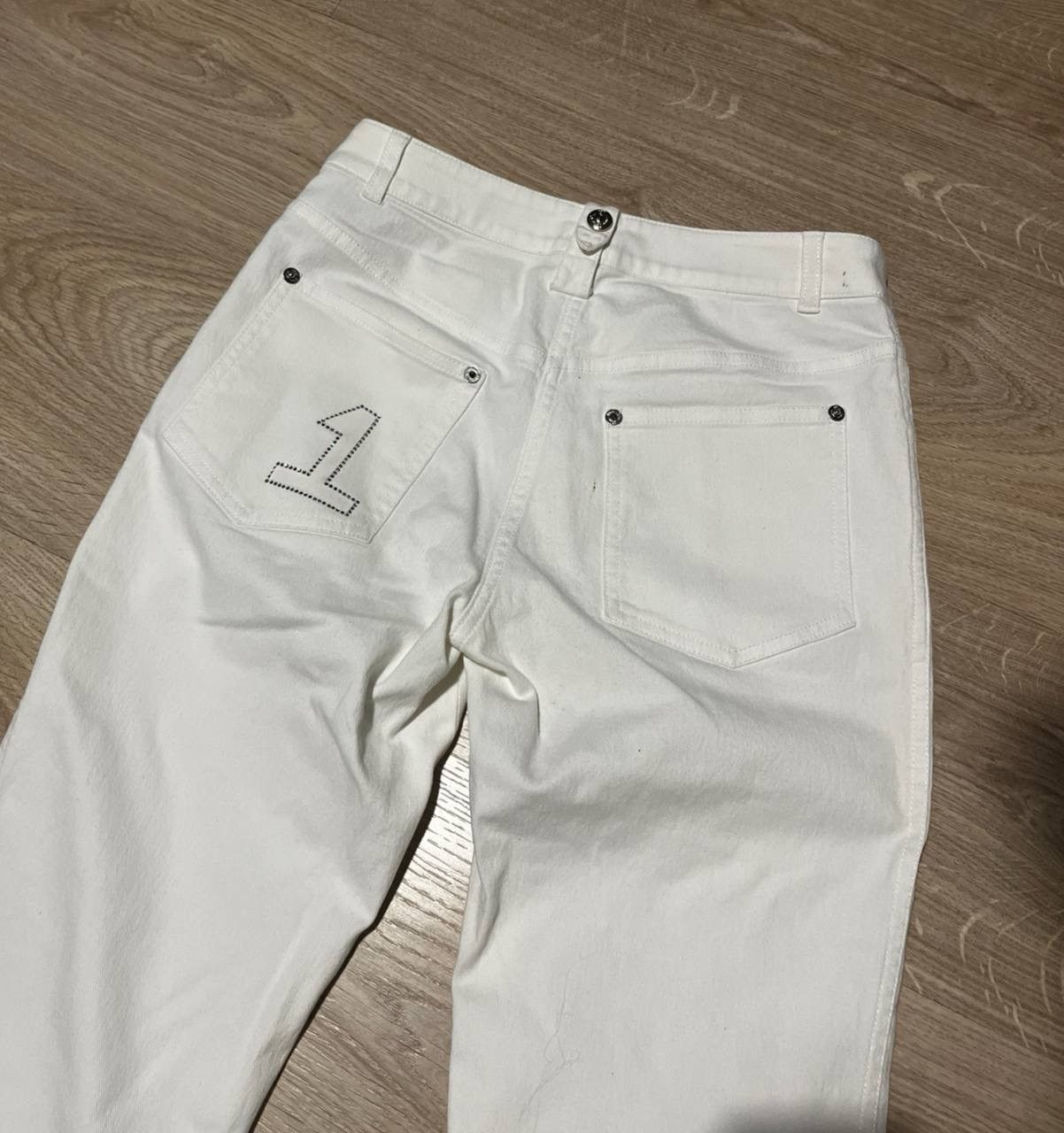 2004 Christian Dior By John Galliano 1 Flared Jeans Pants in White, Women's (Size 26)