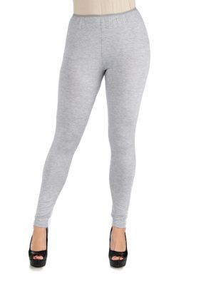 24seven Comfort Apparel Women's Stretch Ankle Length Leggings, Grey, Small