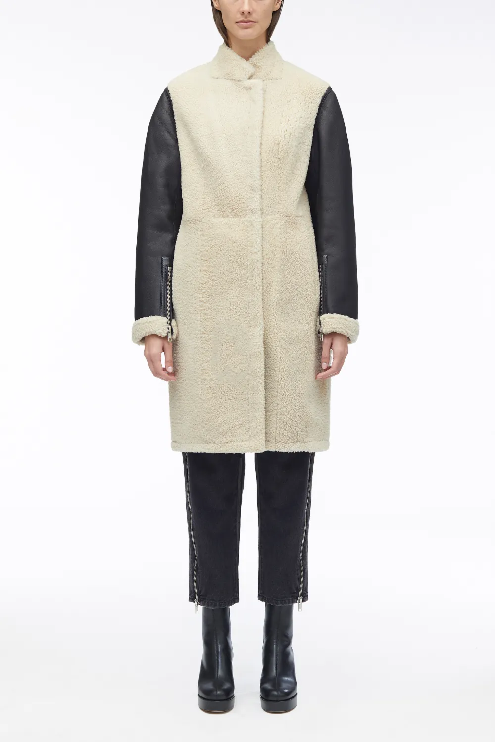 3.1 Phillip Lim Shearling Coat Black Size 0