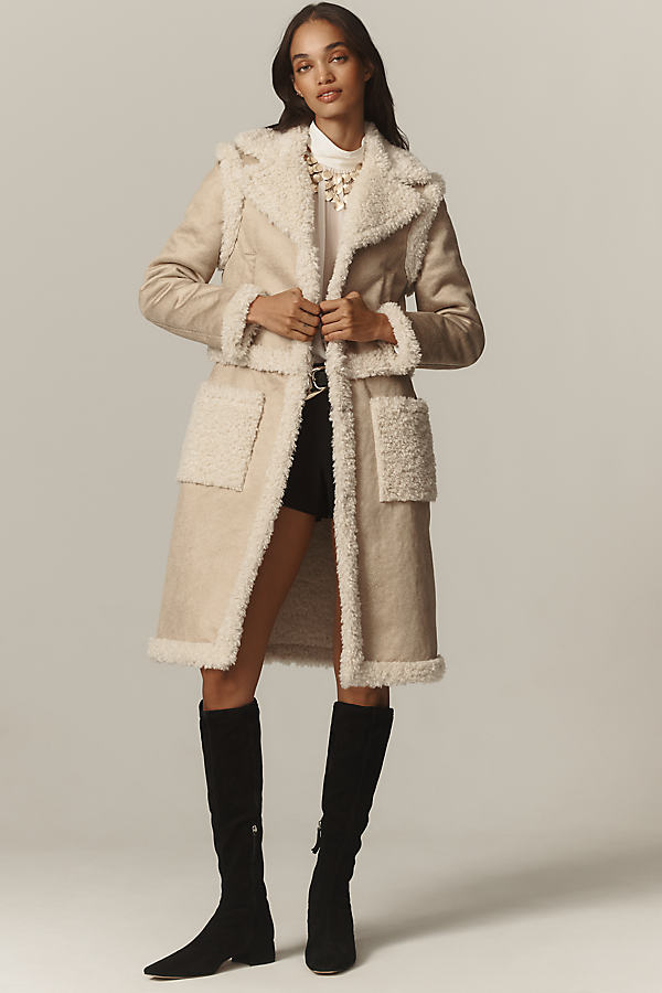 4-in-1 Convertible Faux-Shearling Coat Jacket