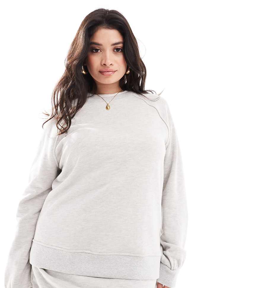 4th & Reckless Plus exclusive wide sleeve sweatshirt in heather gray - part of a set