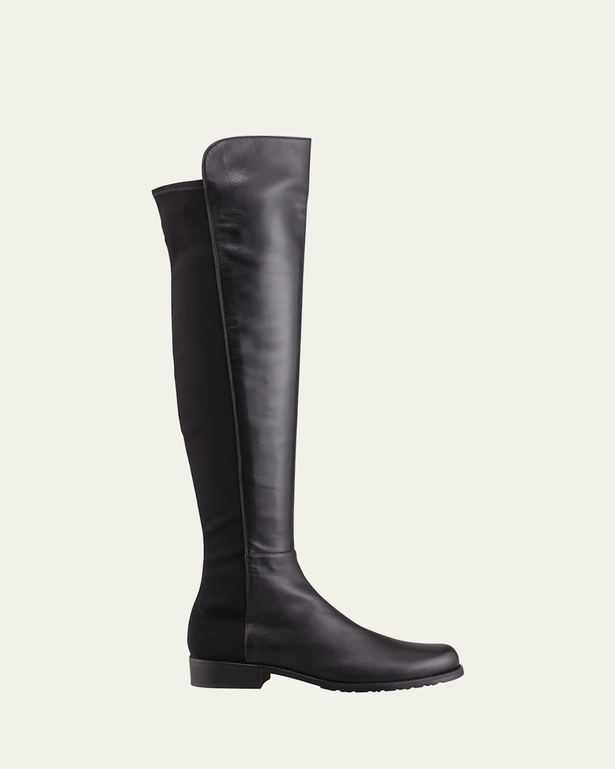 50/50 Leather Over-the-Knee Boot, Black