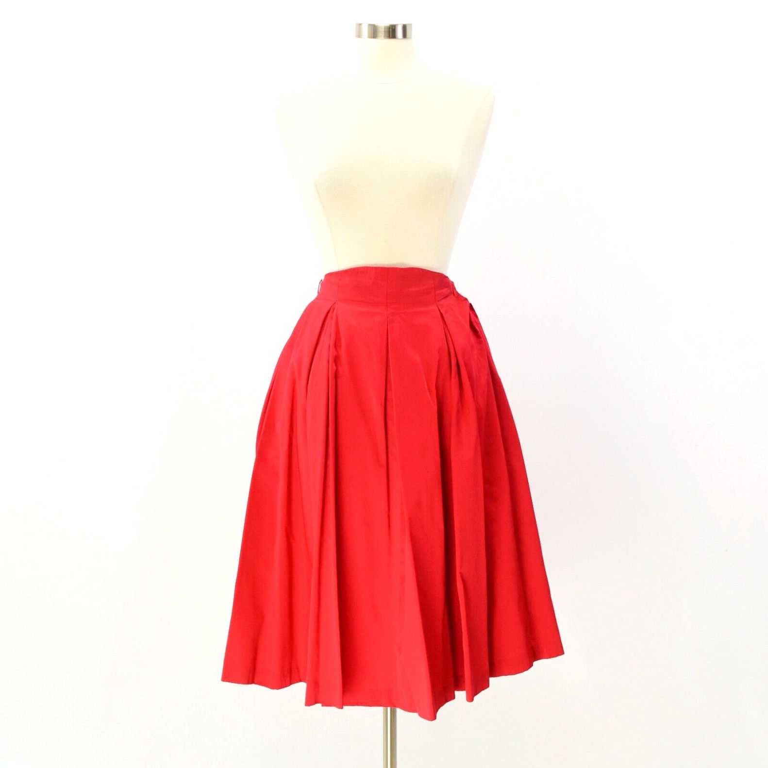 50S Vintage Womens S Red Circle Skirt Junior House in White (Size 28)