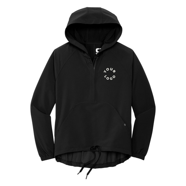 6 Custom OGIO Womens Connection Anorak Jacket in Blacktop