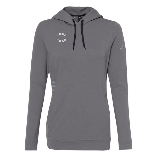 6 Custom adidas Women's Lightweight Hooded Sweatshirt in Gray Five