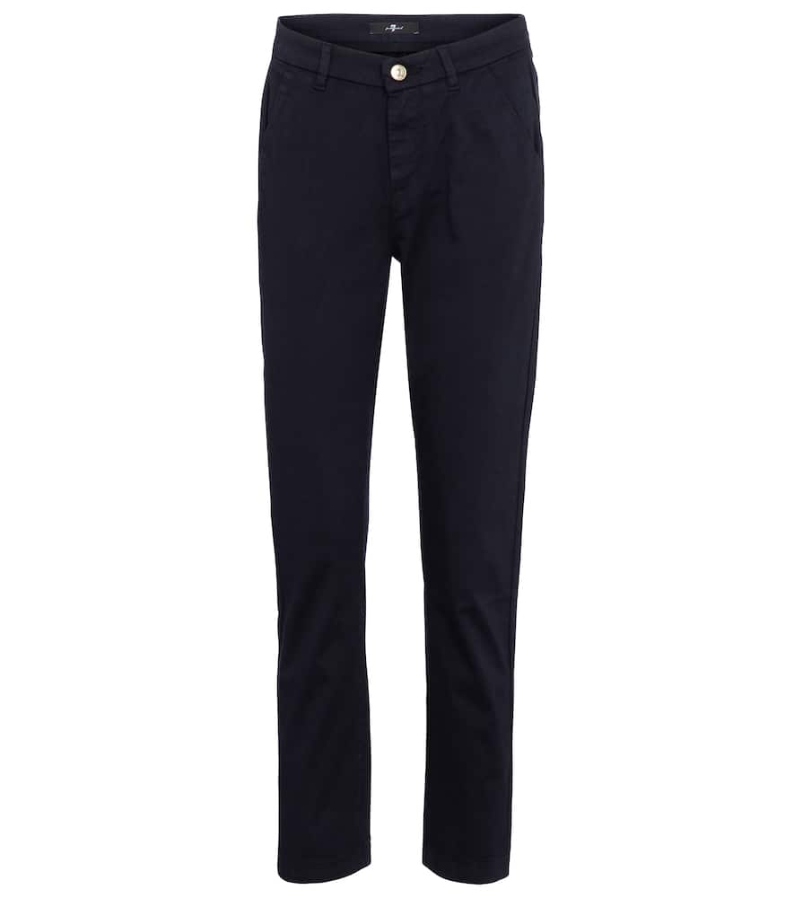 7 For All Mankind Mid-rise slim cropped twill pants