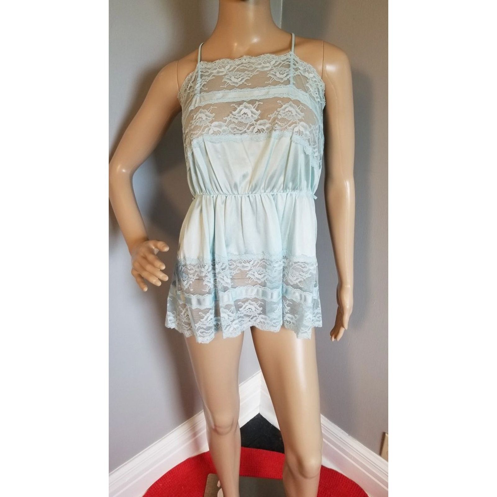 70's Vintage Baby Blue Notte Camisole - L, Women's