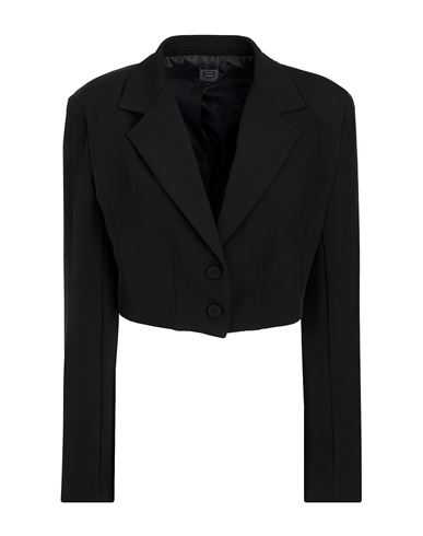 8 By Yoox Cropped Blazer Woman Blazer Black Size 4 Polyester, Elastane