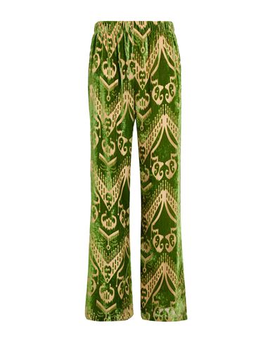 8 By Yoox Jacquard Velvet Wide-leg Pants Woman Pants Green Size 2 Polyester, Viscose