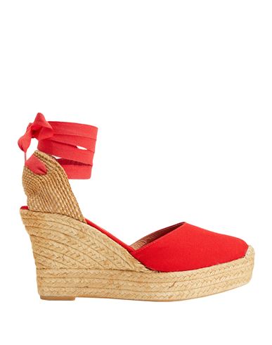 8 By Yoox Organic Cotton Wedge Espadrilles Woman Espadrilles Red Size 8 Textile fibers