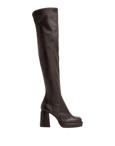 8 By Yoox Stretch Over-the-knee Boots Woman Boot Dark brown Size 9 Polyurethane