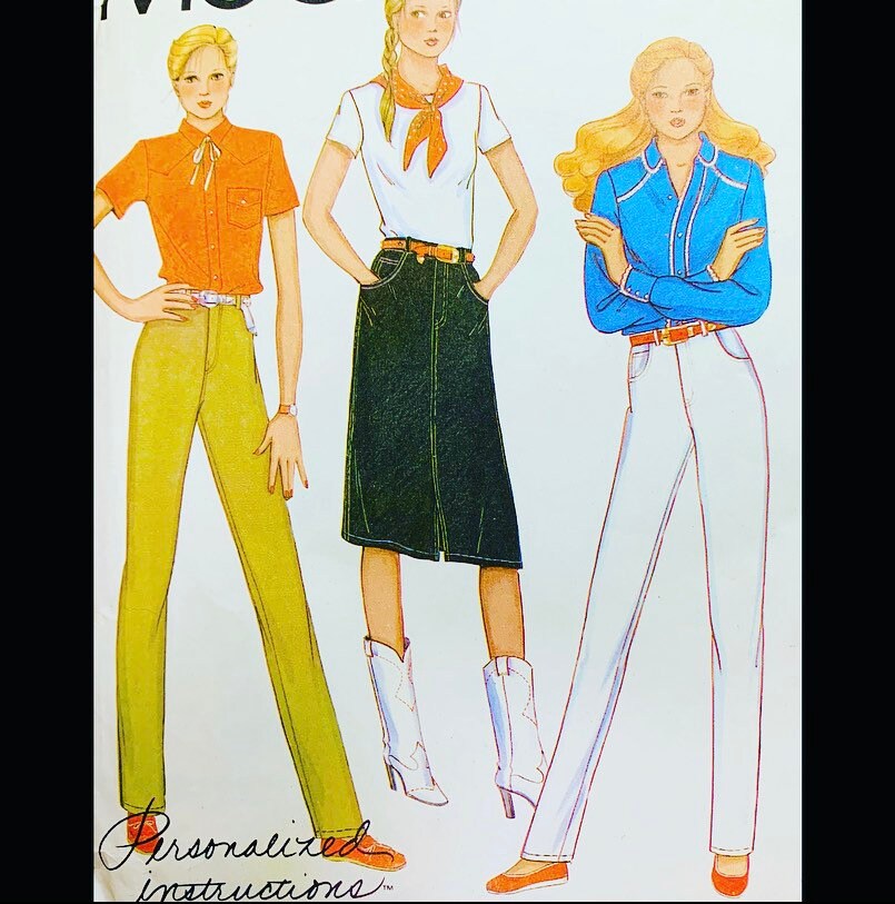 80S Pattern, Straight Leg Pants, Pants Palmer Pletsch, Denim Skirt Jeans Sewing 1980S Patterns, Mccalls 7556