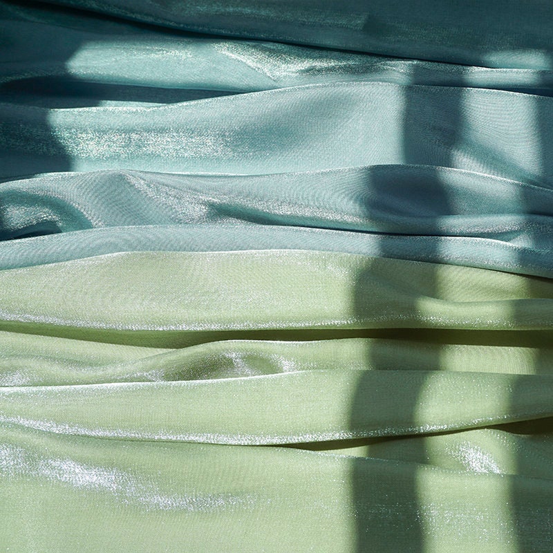 9 Colors Shiny Glazed Mercerized Cotton, Gradient Bright Satin Fabric, Silky Hanfu Skirt Mermaid 59" Wide, Sells By The Meter