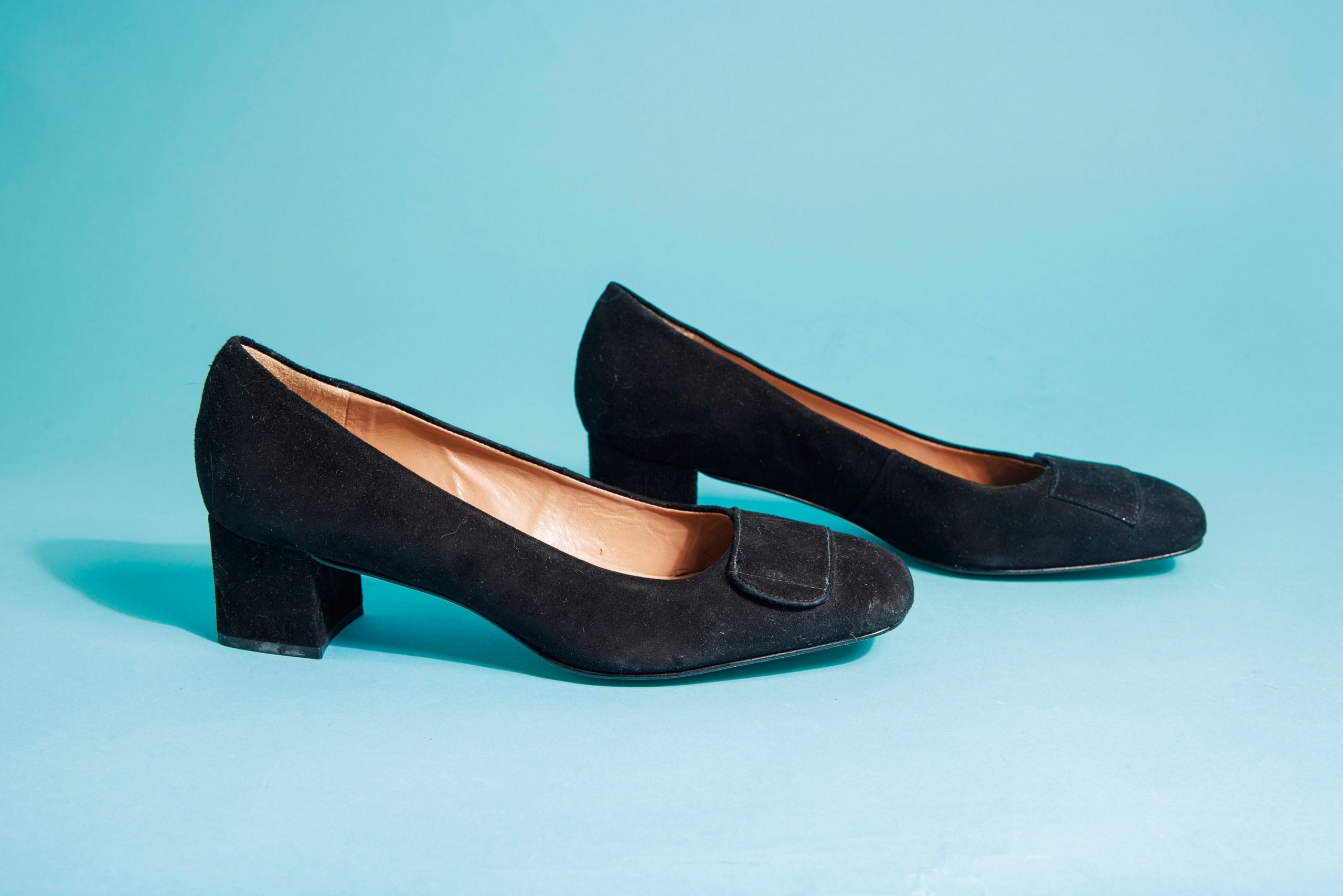 90S Black Velvet Ballet Slip Ones Vintage Classic Flats With Heels