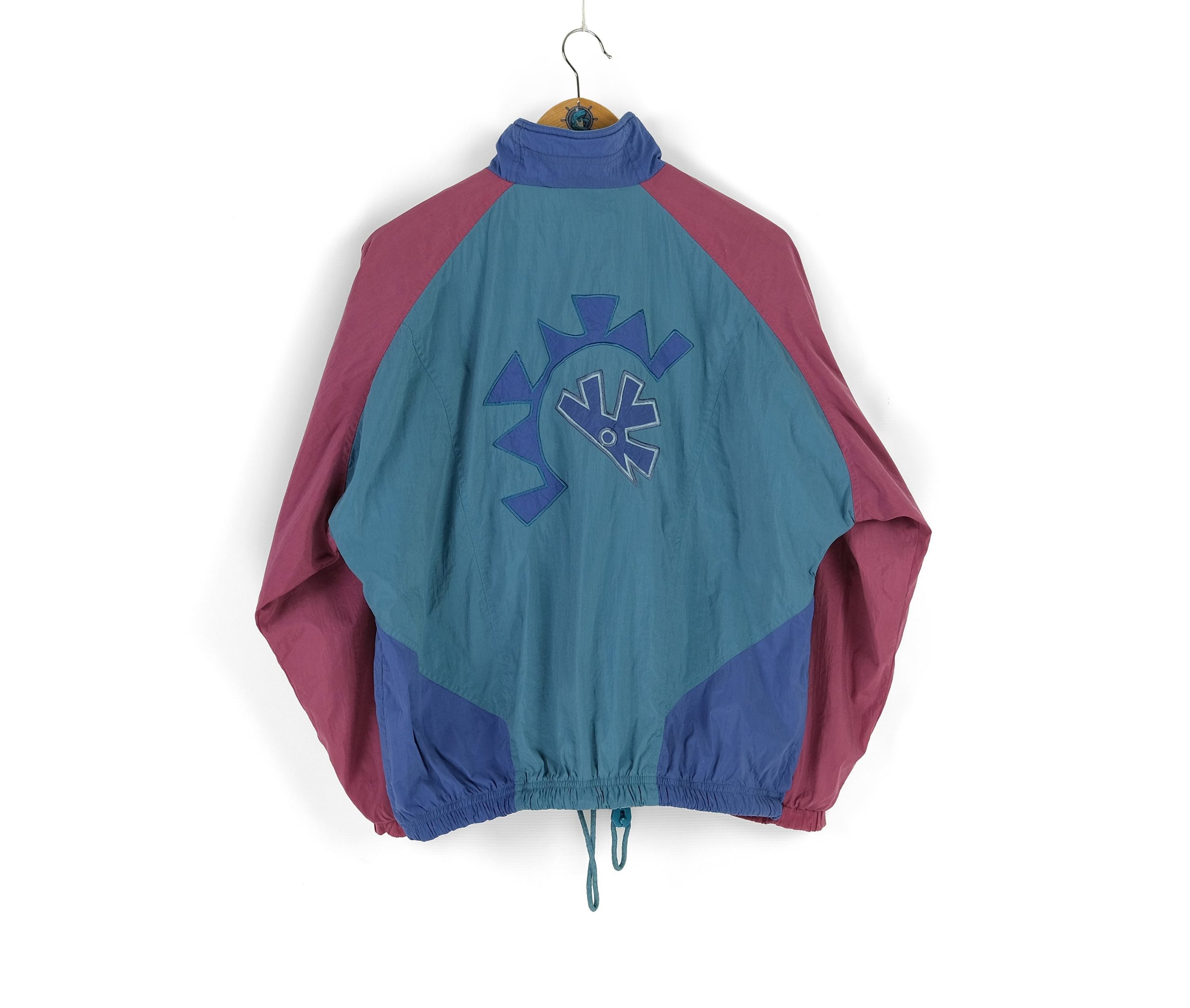 90S Rare Vintage Women's Adidas Back Abstract Logo Multicolor Track Jakcet Size S M Retro Sportswear Windbreaker