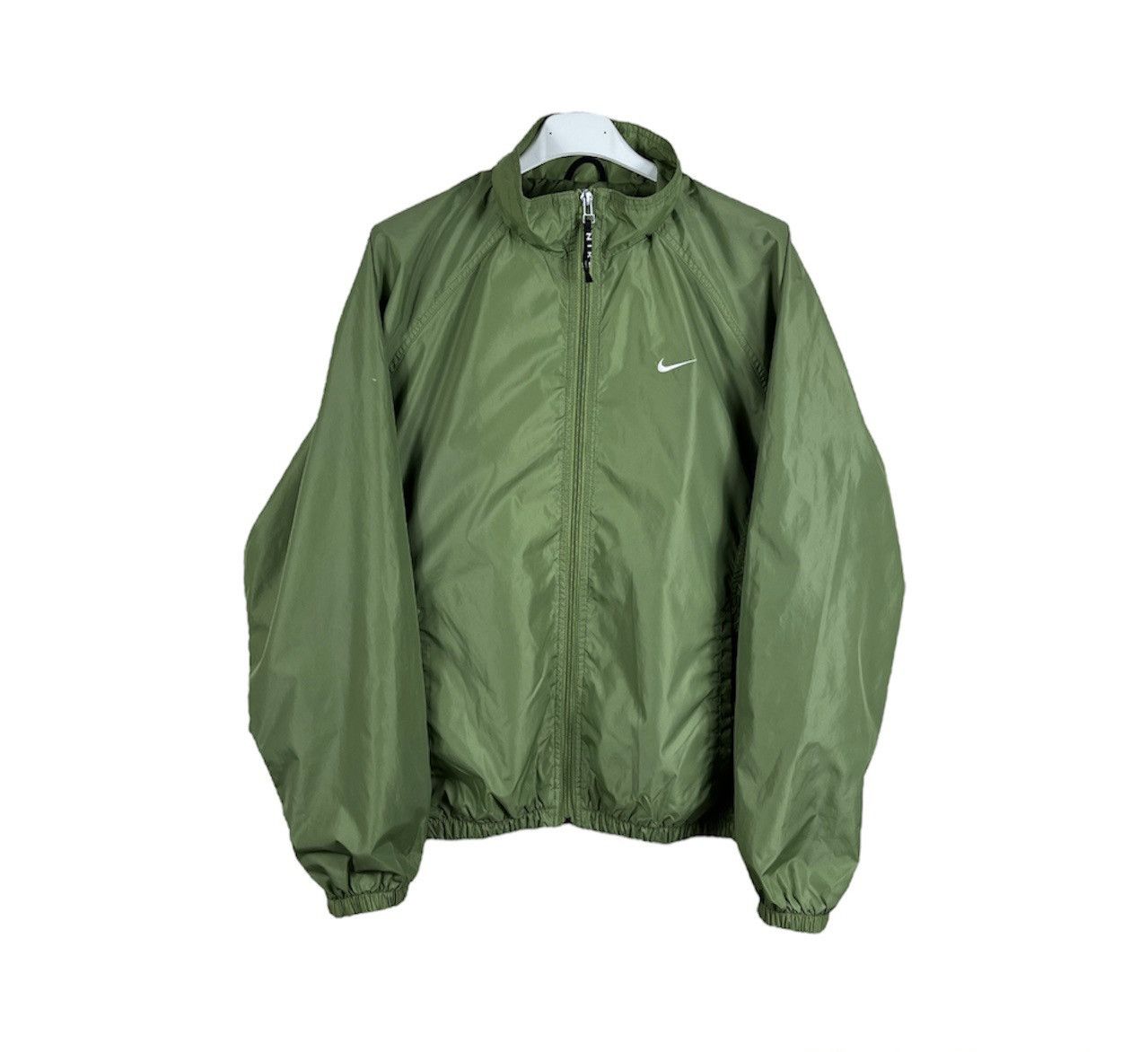 90's Nike Nylon Light Jacket Y2K Windbreaker Olive in Green, Women's (Size Medium)